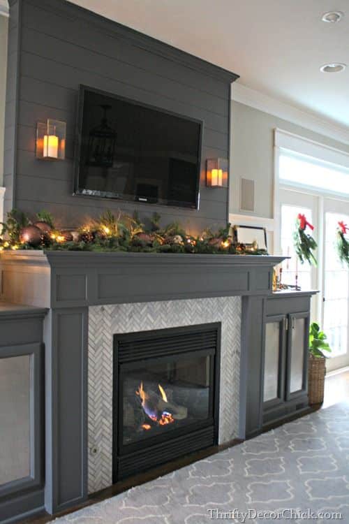 Christmas Ideas: Decorating a Mantel with A TV Above - Jenna Kate at Home